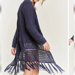 Boho Fringe Crochet Cardigan